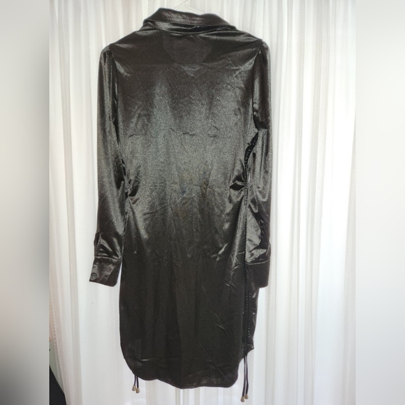 Drawstring Ruched Side Shirt Dress - Picture 3 of 3